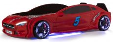 Дитяче ліжко машина Star Premium Mersedes GT red 190х90 см з підсвічуванням, музикою, шкіряний салон, пультом